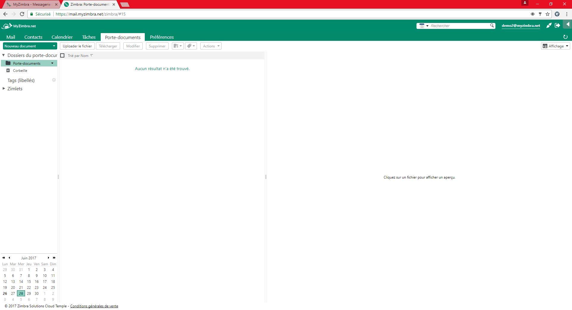 MyZimbra.net - Porte documents synchronisable sur le poste de travail