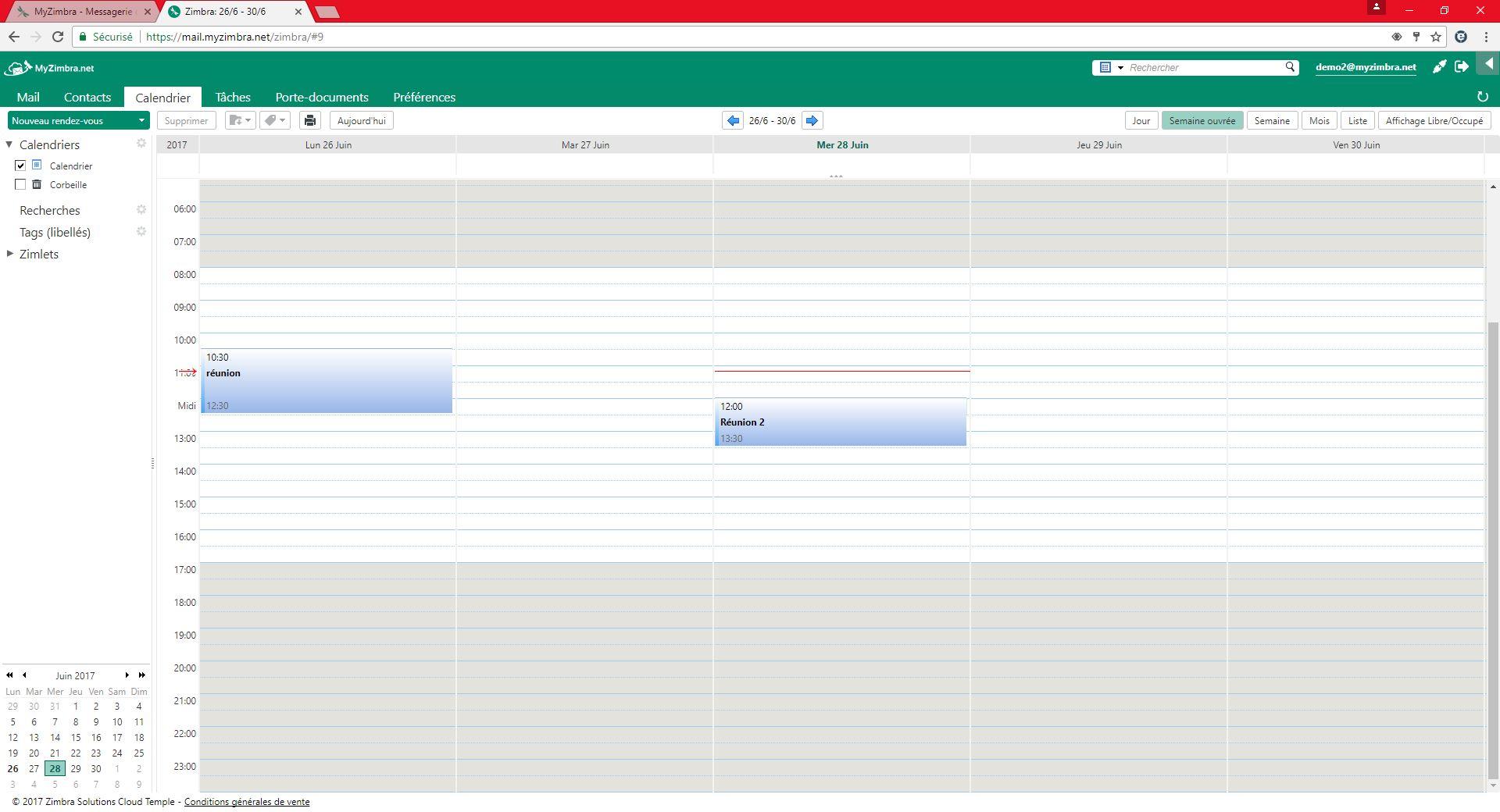MyZimbra.net - Calendrier partagés