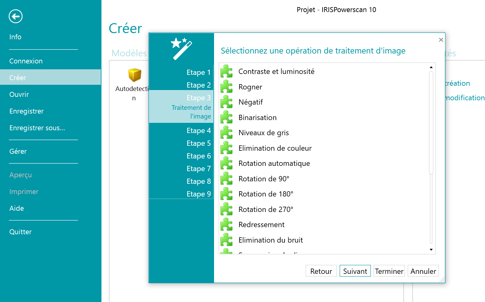 IRISPowerscan - IRISPowerscan - Vue des différents traitements d'images possibles