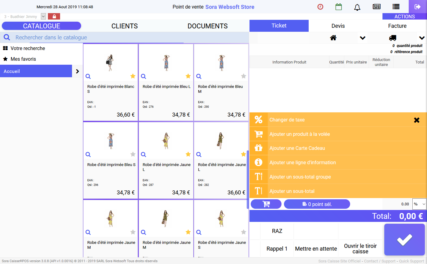 SORA CAISSE POS - Multiples fonctionnalités