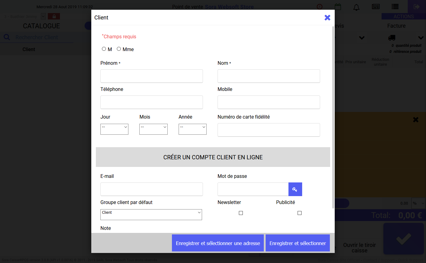 SORA CAISSE POS - Ajouter un client