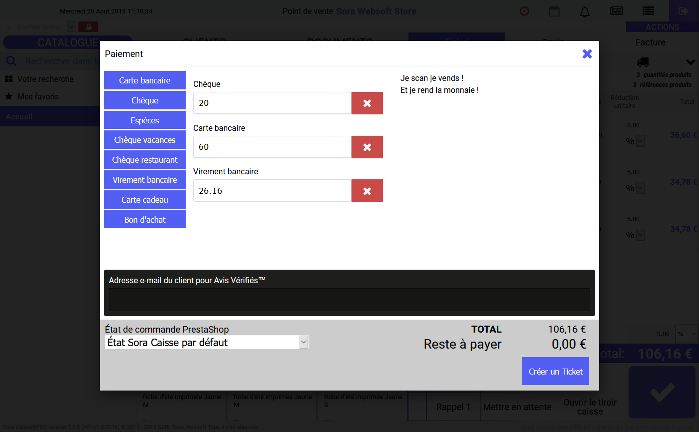 SORA CAISSE POS - Multi paiements