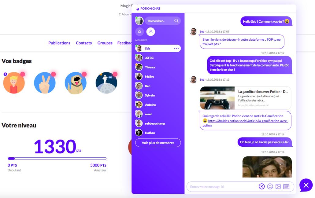 Potion - Chat communautaire