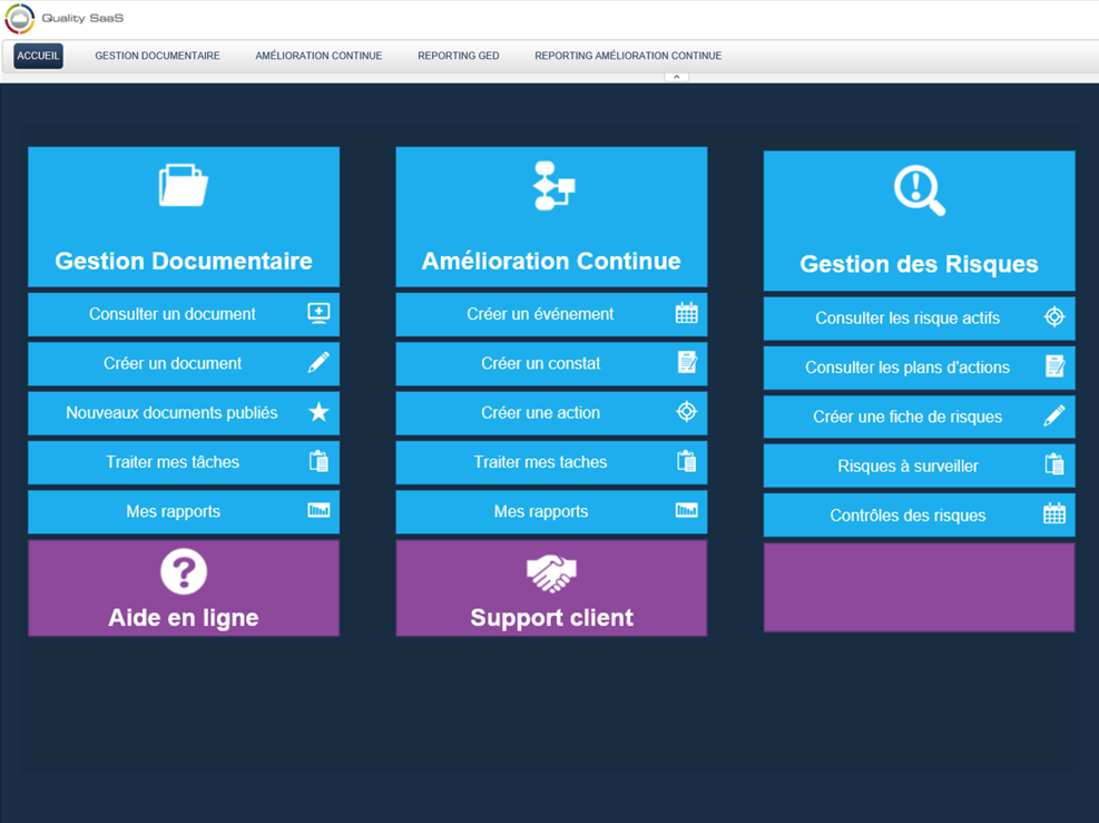 Quality SaaS - Portail personnalisable