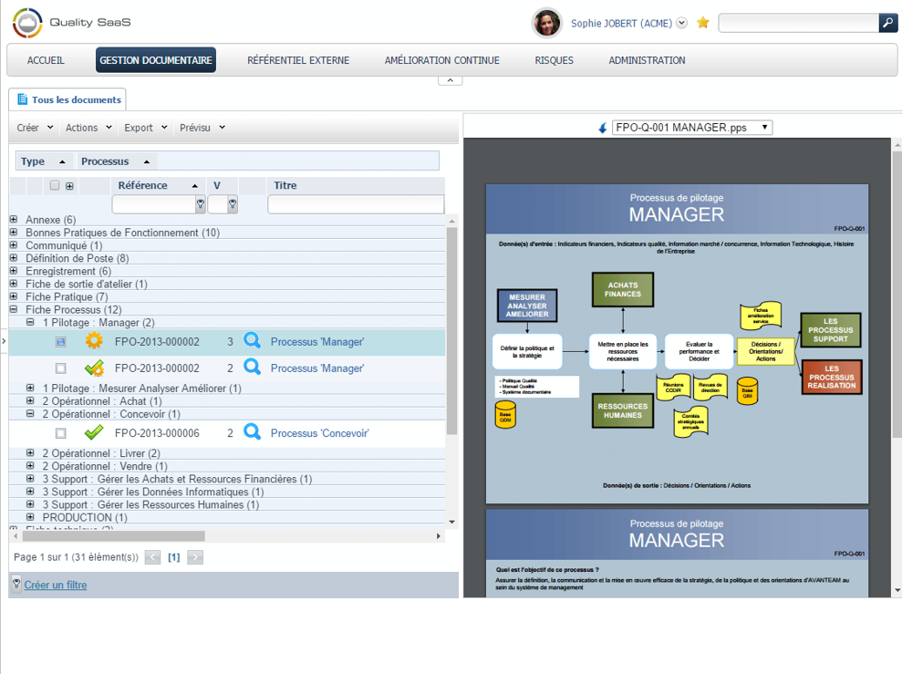 Quality SaaS - Gestion du cycle de vie des documents