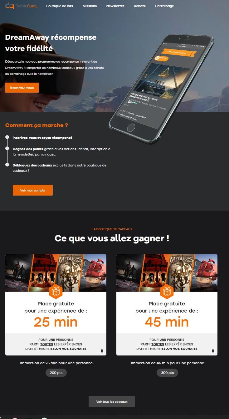 letmotiv - Page d'accueil du programme de fidélité et engagement Dreamaway.