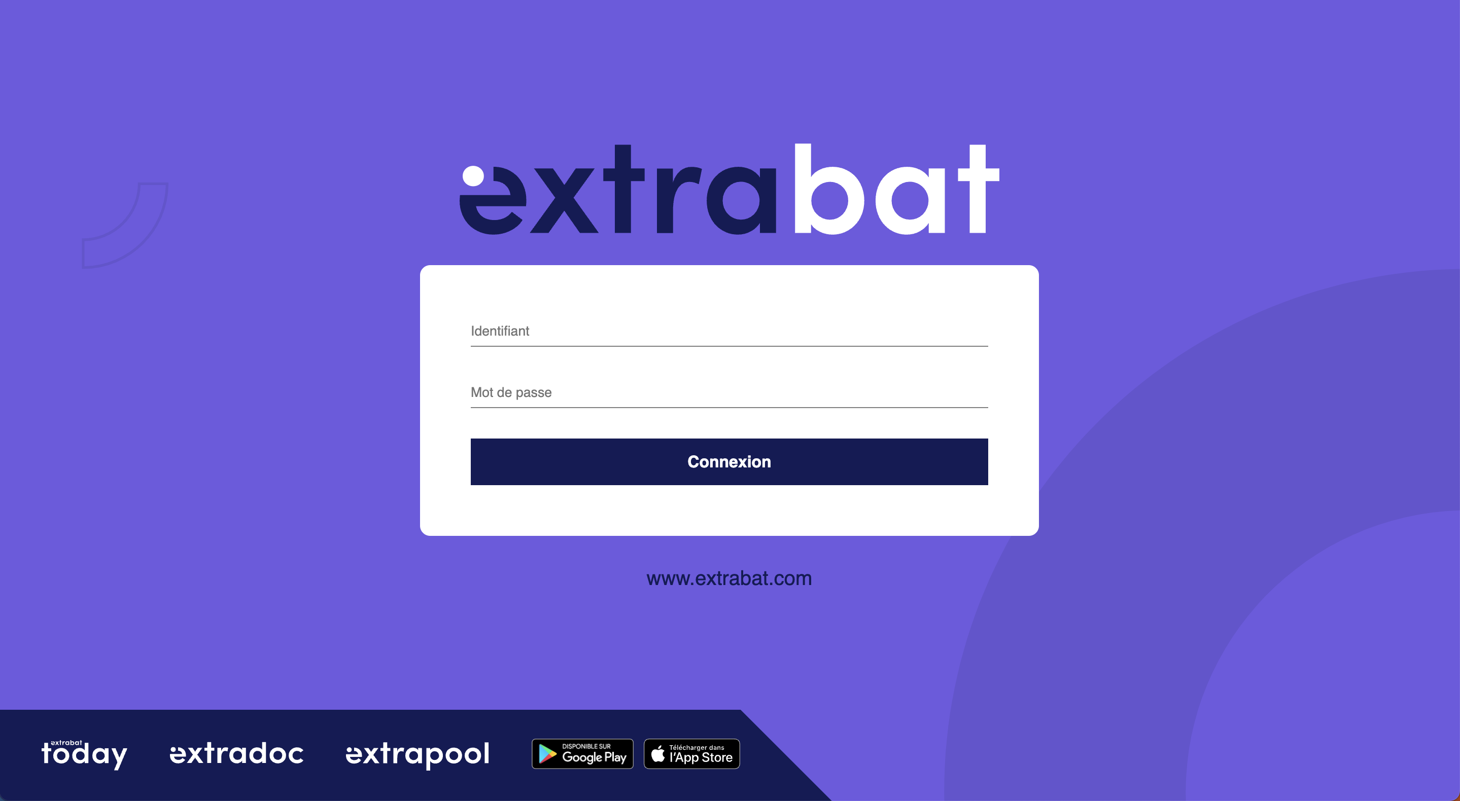 Extrabat - Extrabat - Écran de connexion