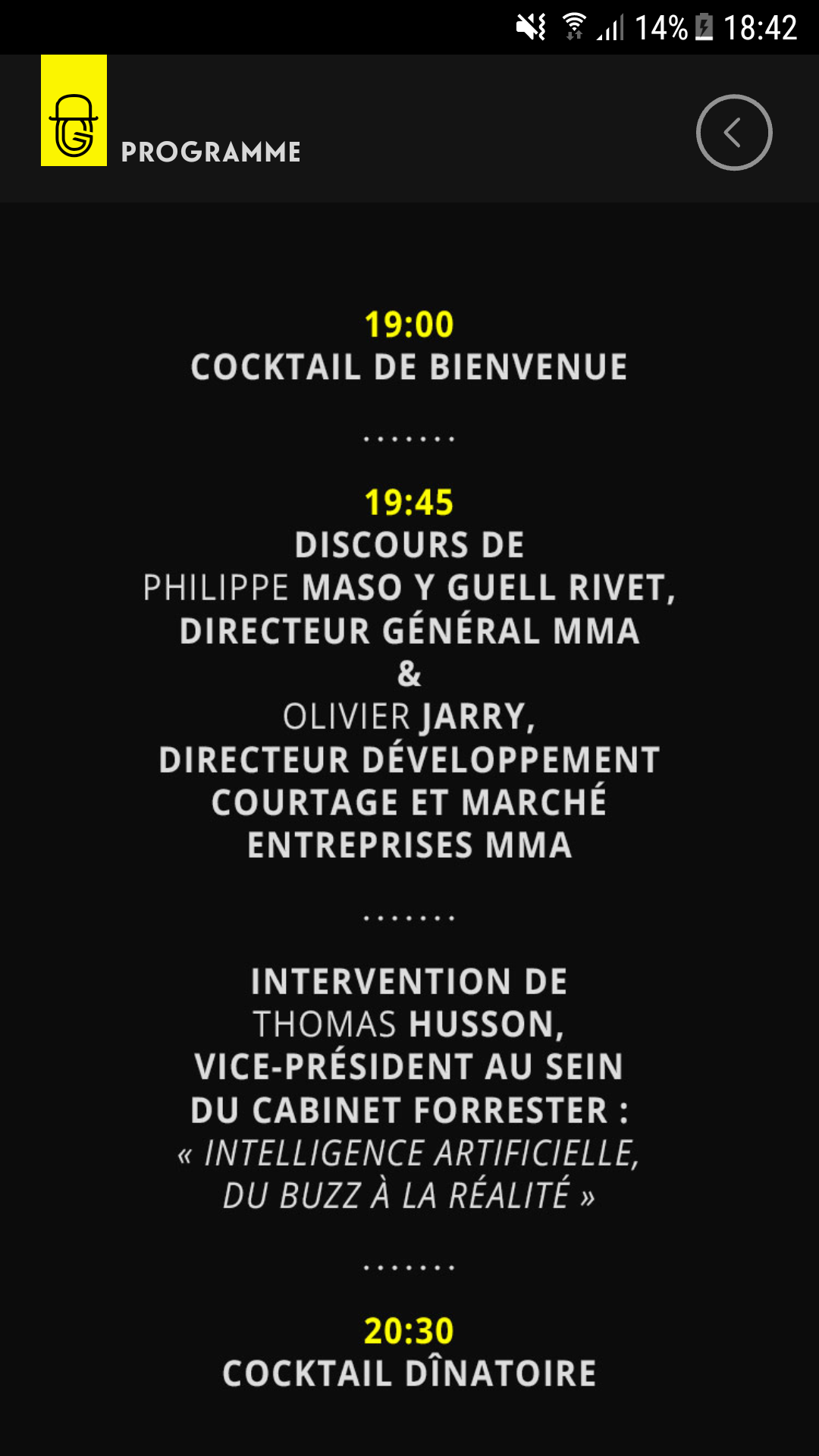 Event program Event program
