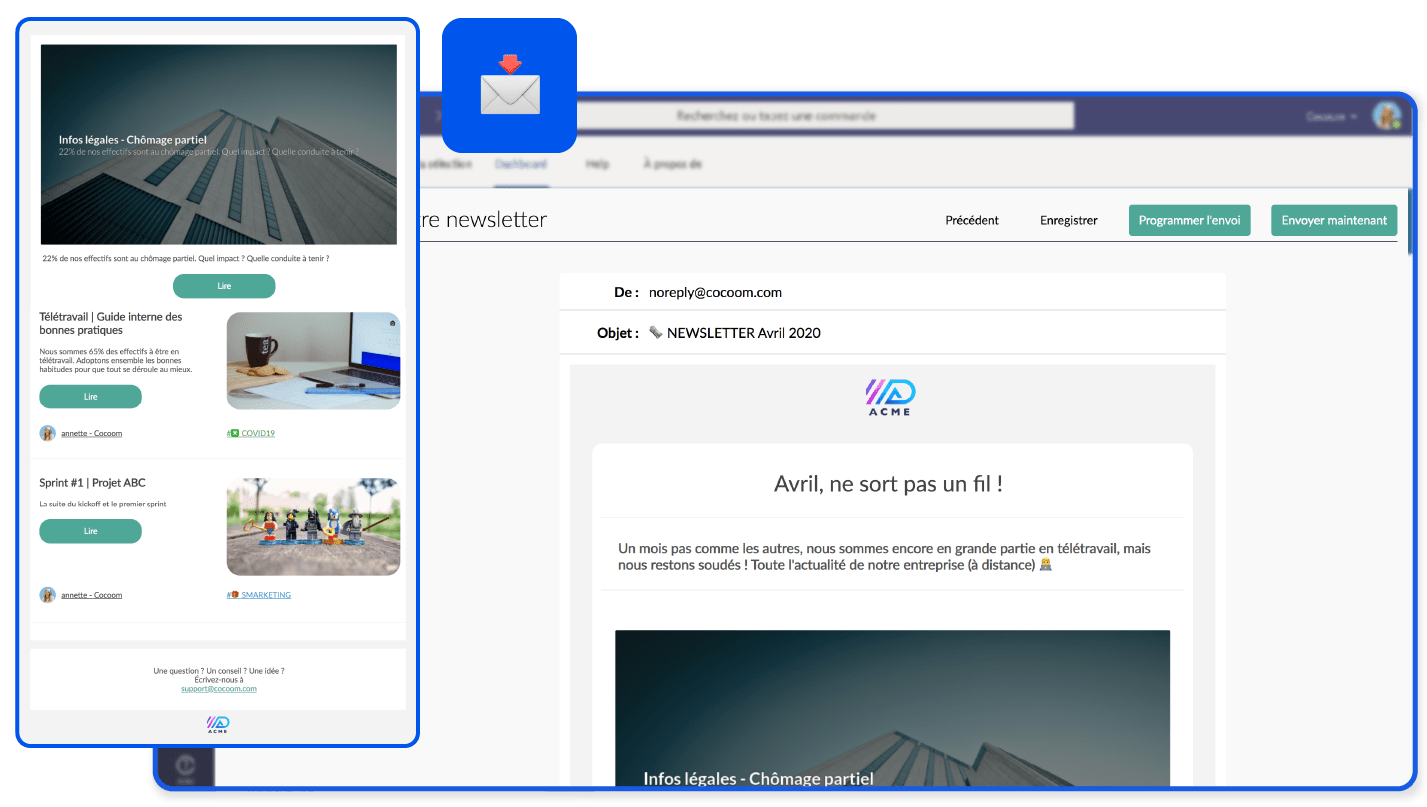 Cocoom - Newsletter d'entreprise avec Cocoom
