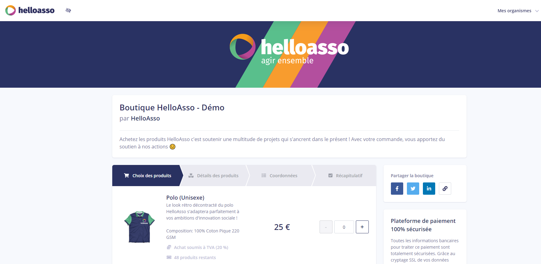 HelloAsso - Boutique en ligne : Vendez vos biens et services
