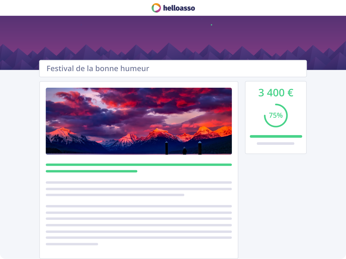 HelloAsso - Crowdfunding : Créez une page aussi belle que votre projet et suivez la jauge en temps réel