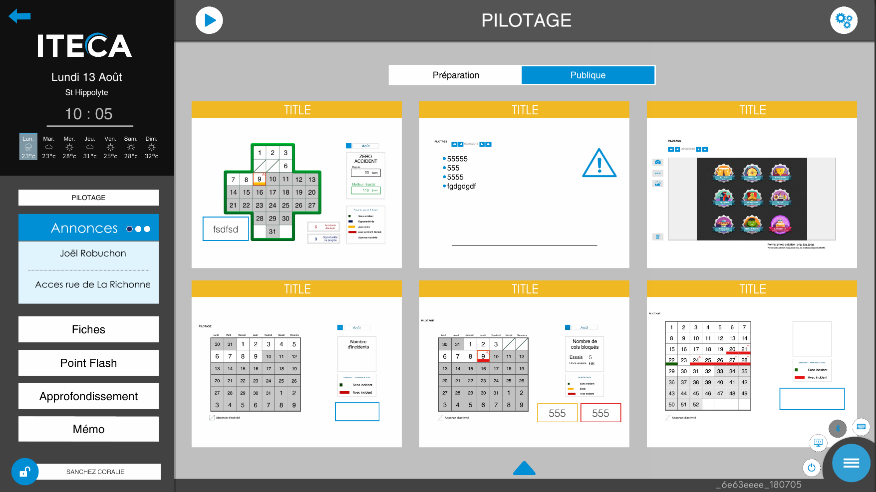 NUMAC - La boite à outils permet d'organiser ses visuels pour animer des présentations quotidiennes, hebdomadaires ou mensuelles