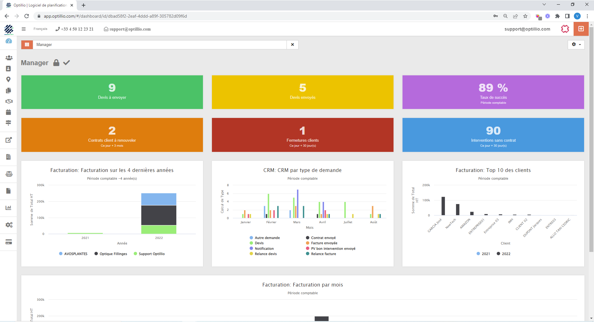 Optillio - Analyse des performances opérationnelles et rapports