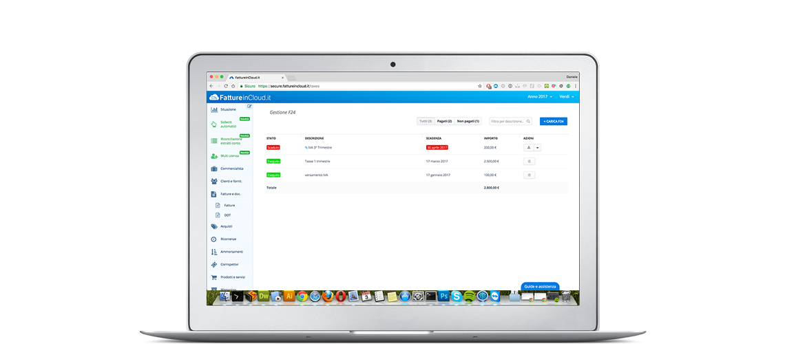 Fatture in Cloud - Gestione f24