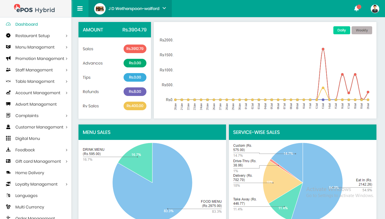 ePOS Hybrid - Menu Management