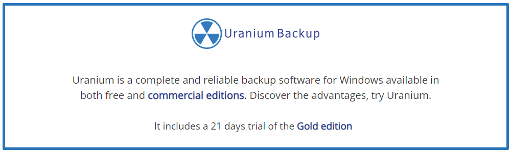 Recensioni Uranium Backup: Software di backup gratuito compatibile con Windows Server - Appvizer