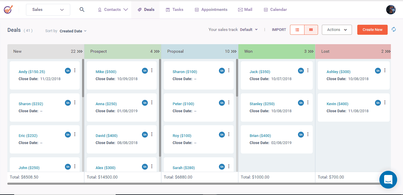 EngageBay - Setup multiple deal pipelines to better track leads and measure conversions. Create separate deal pipeline for multiple product categories, geographies or other parameters to help monitor the sales processes efficiently.