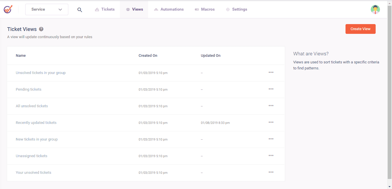 Create a personalised ticket view to suit your needs. View only the data you want by filtering out the information you do not need. Create a personalised ticket view to suit your needs. View only the data you want by filtering out the information you do not need.