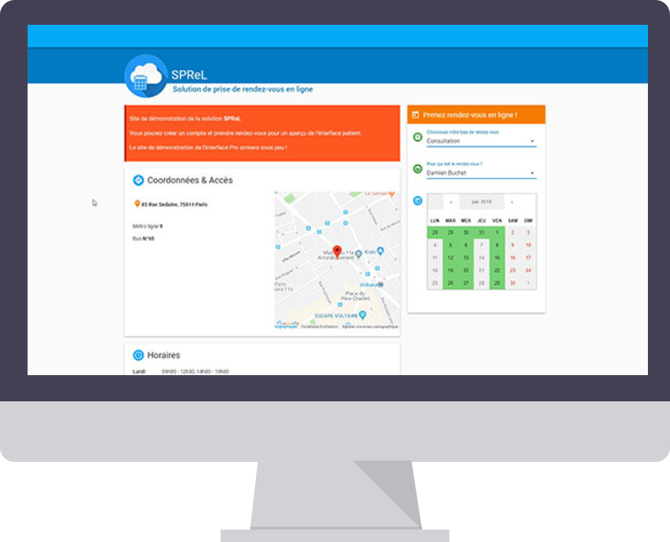 Sprel - Interface patients / clients