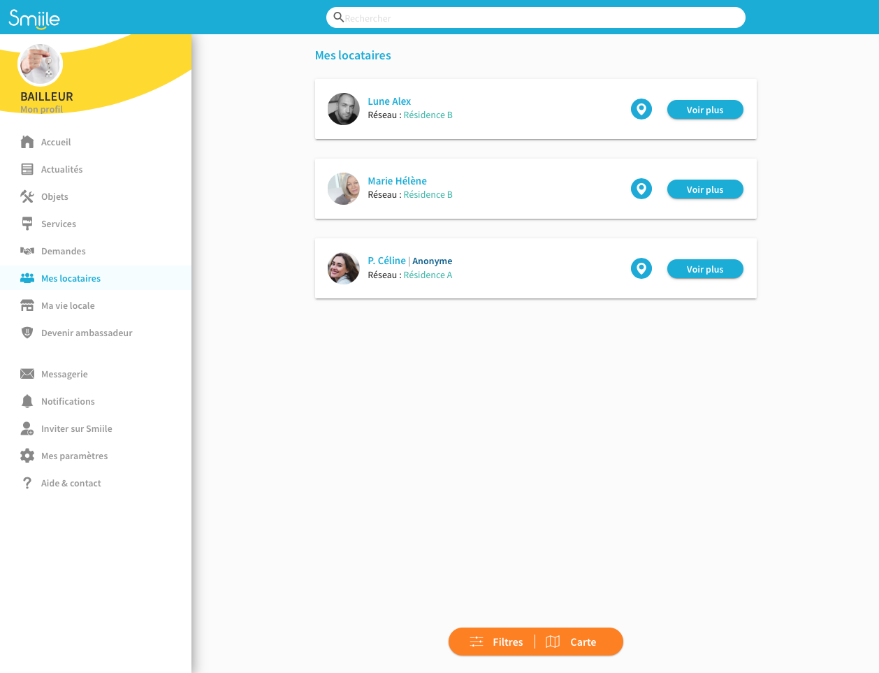 Smiile - Locataires Web