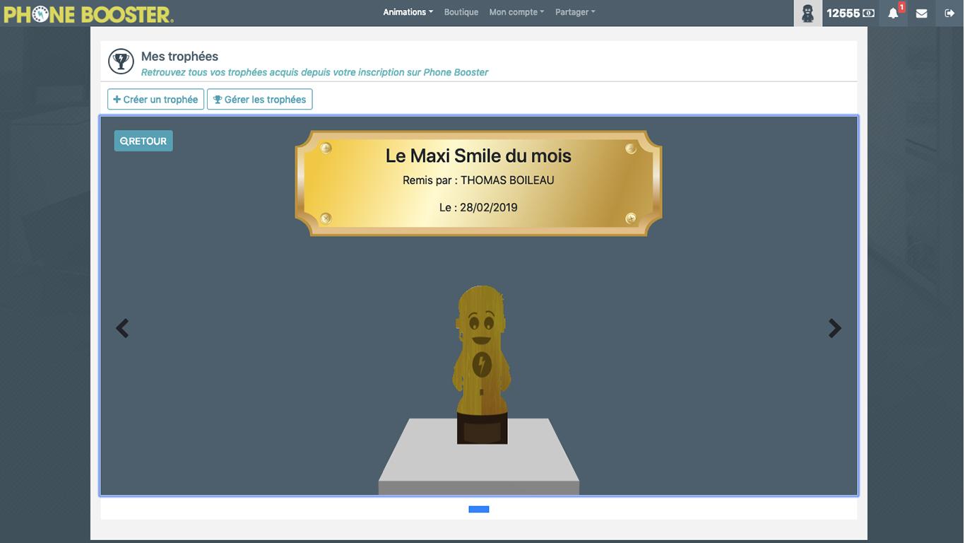 Phone Booster - Allez voir votre salle des trophées !