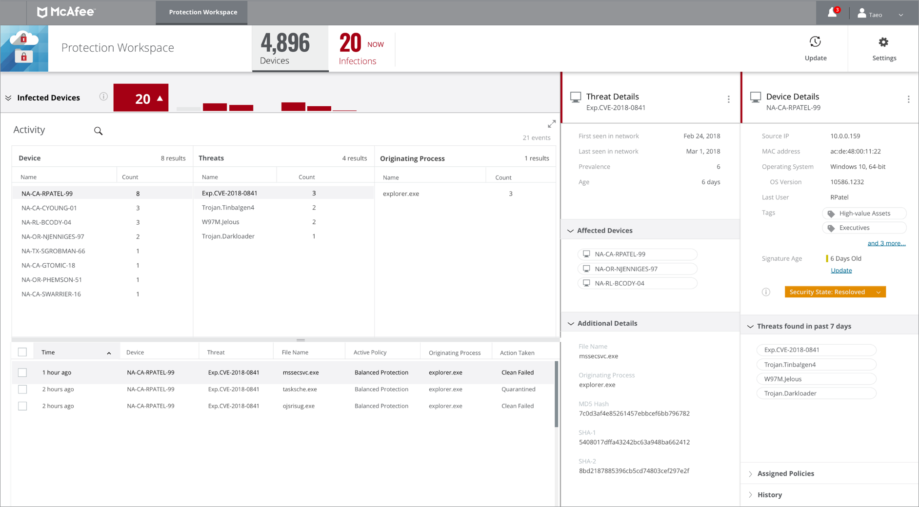 Avis McAfee MVISION Endpoint : Renforcement de la protection des postes de travail - Appvizer