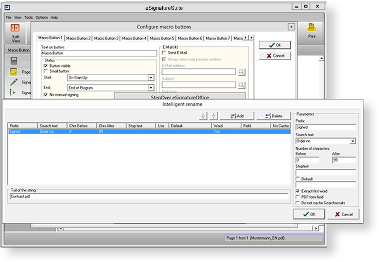 Automation through intelligent file renaming
The signed PDF/A document often needs to be given a name that is partially derived from its content, such as the order number or client name. Automation through intelligent file renaming
The signed PDF/A document often needs to be given a name that is partially derived from its content, such as the order number or client name.