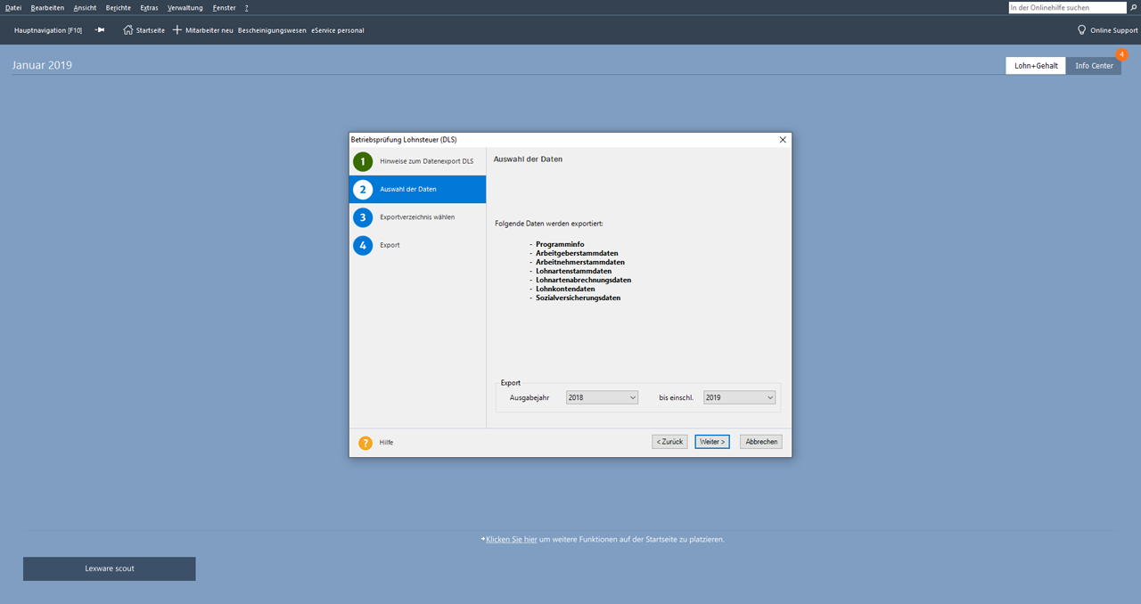 Lexware lohn+gehalt - Bildschirmfoto 2
