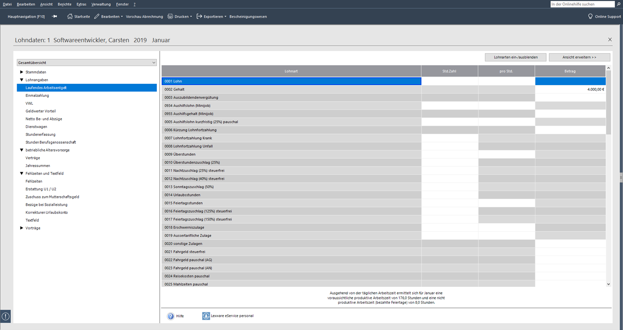 Lexware lohn+gehalt - Bildschirmfoto 3