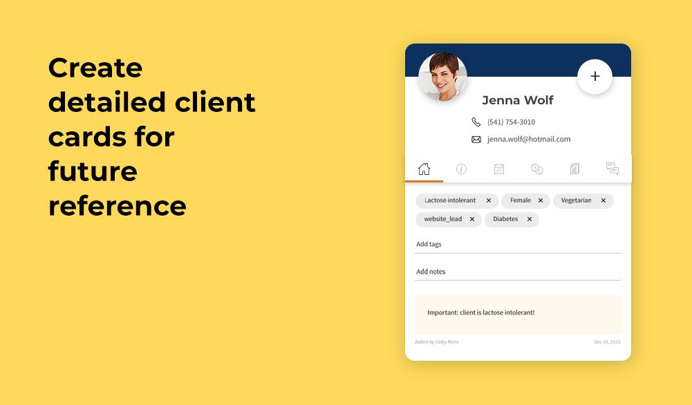 Vcita - Client card