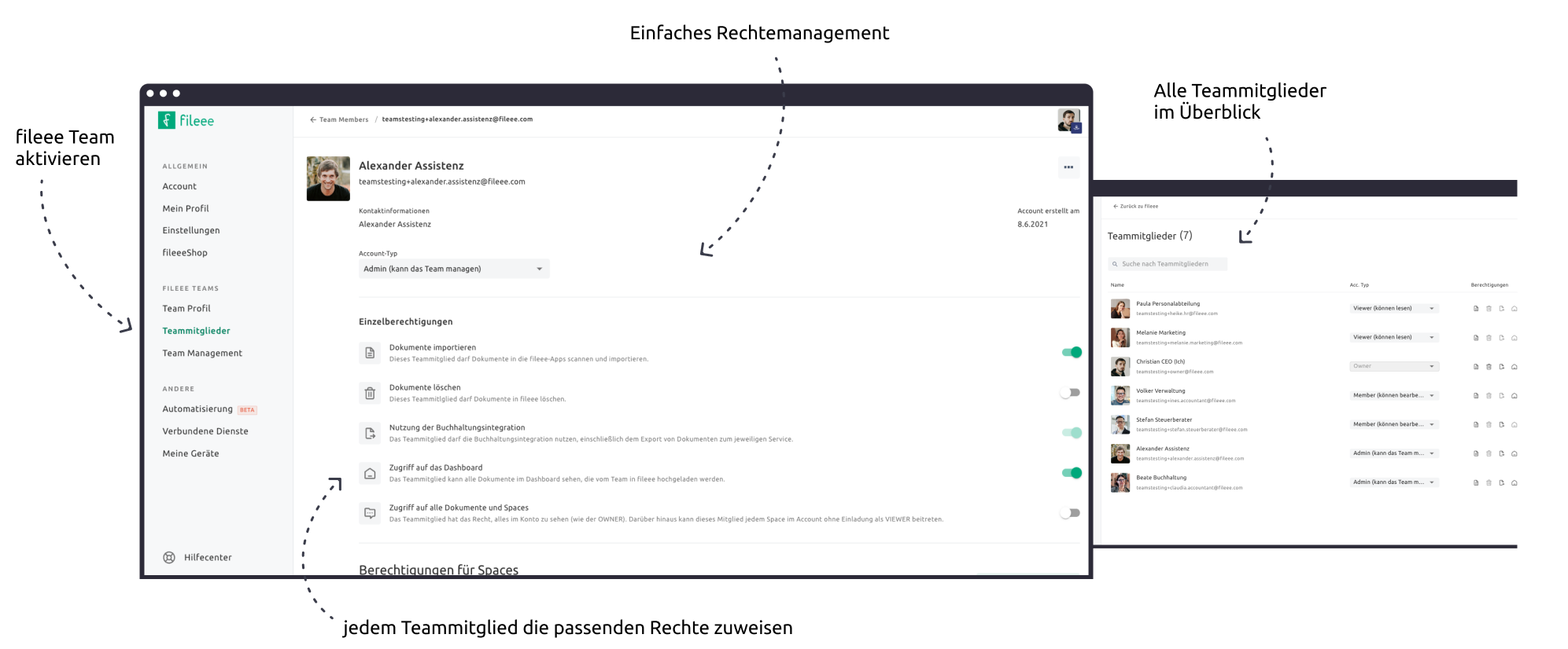 fileee - smartes Teammanagement und Rechtevergabe