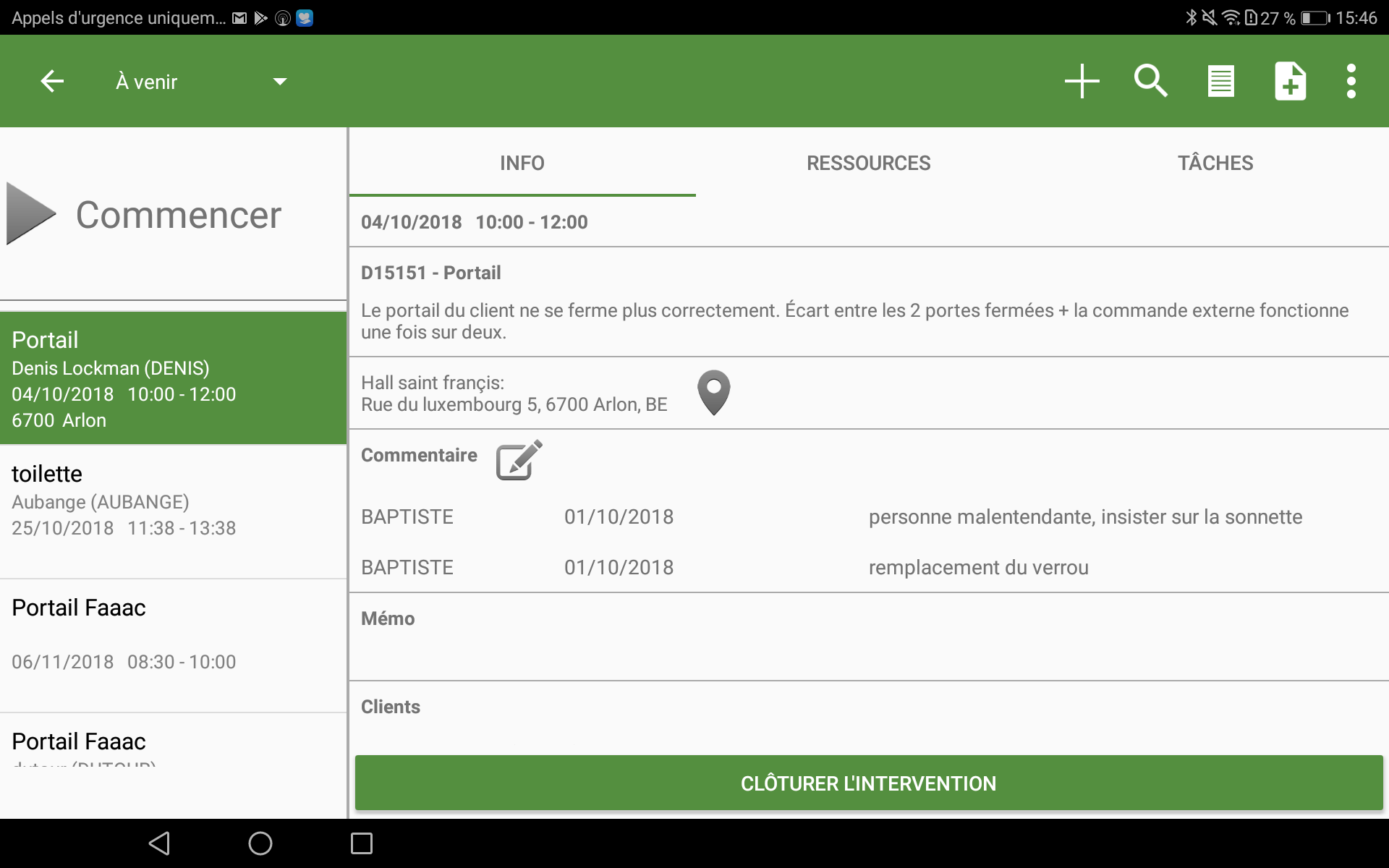 Hit-Mobile - Gestion des interventions