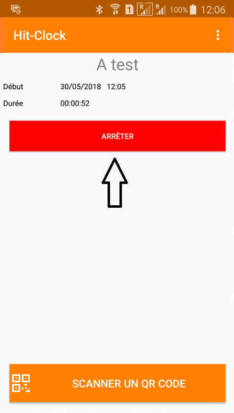 Hit-Clock - Arrêt du temps de temps de travail