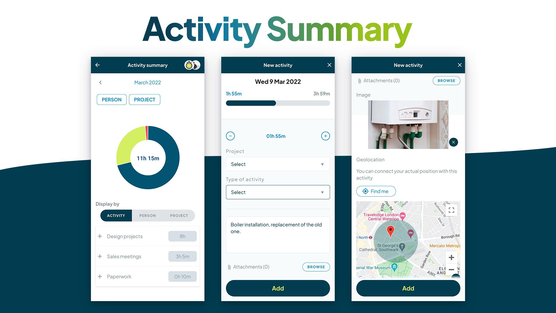 Fluida - Allow employees to log their activities