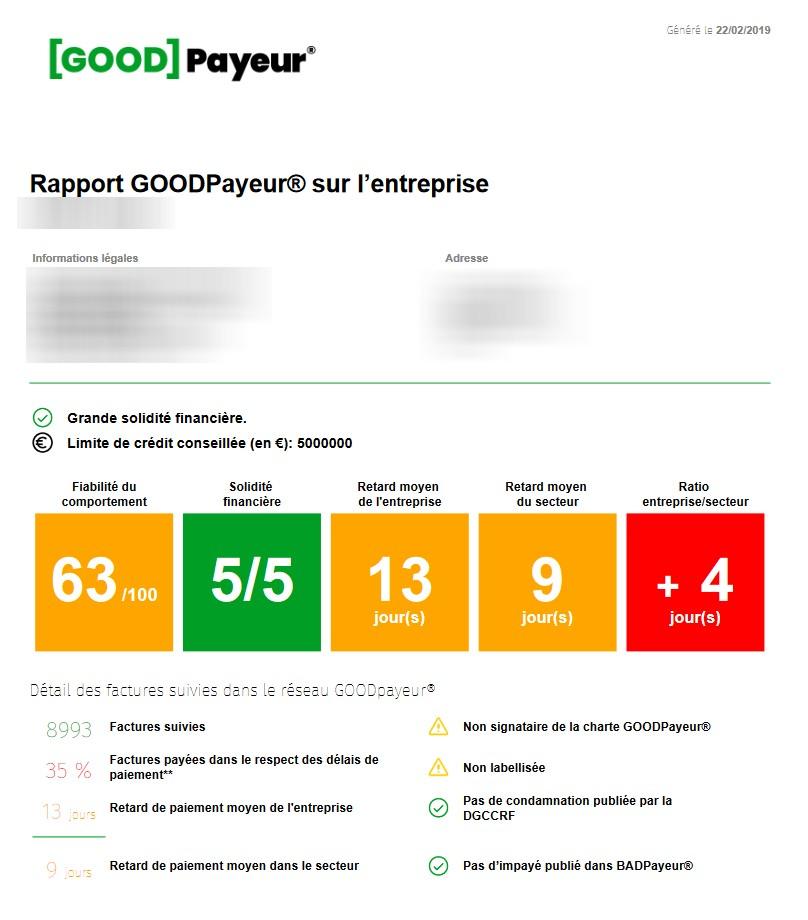GOODPayeur - Exemple de rapport GOODPayeur