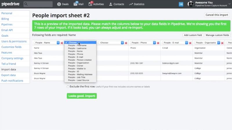 Pipedrive - Import data from a previous CRM