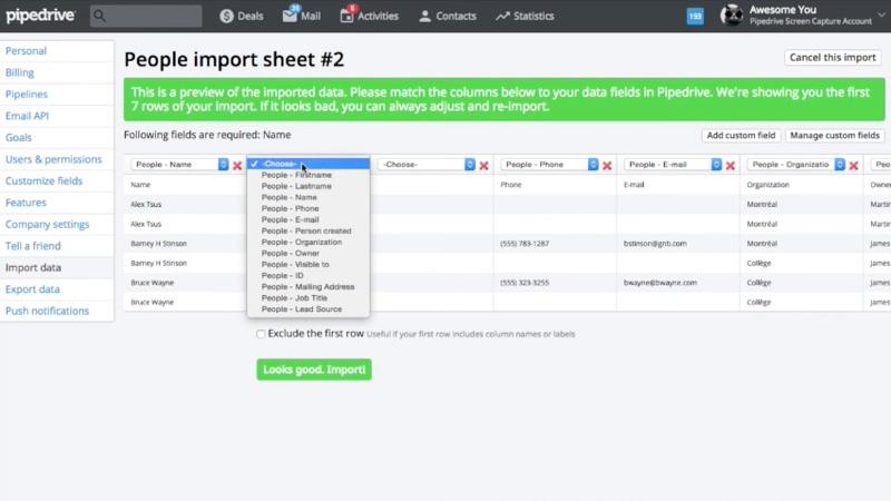 Pipedrive - Importare dati da un CRM precedente