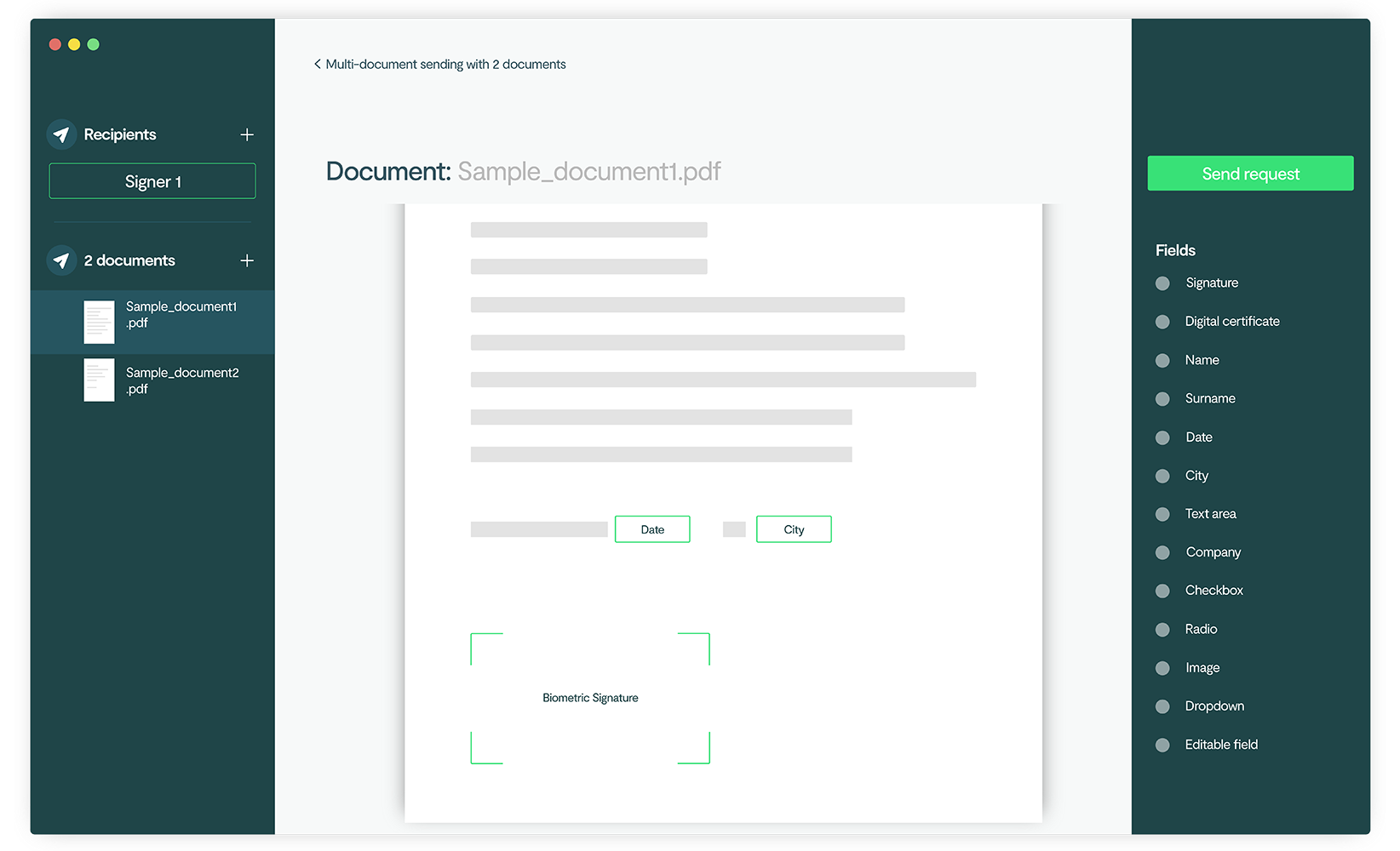 Signaturit - Configuration of a document to be signed