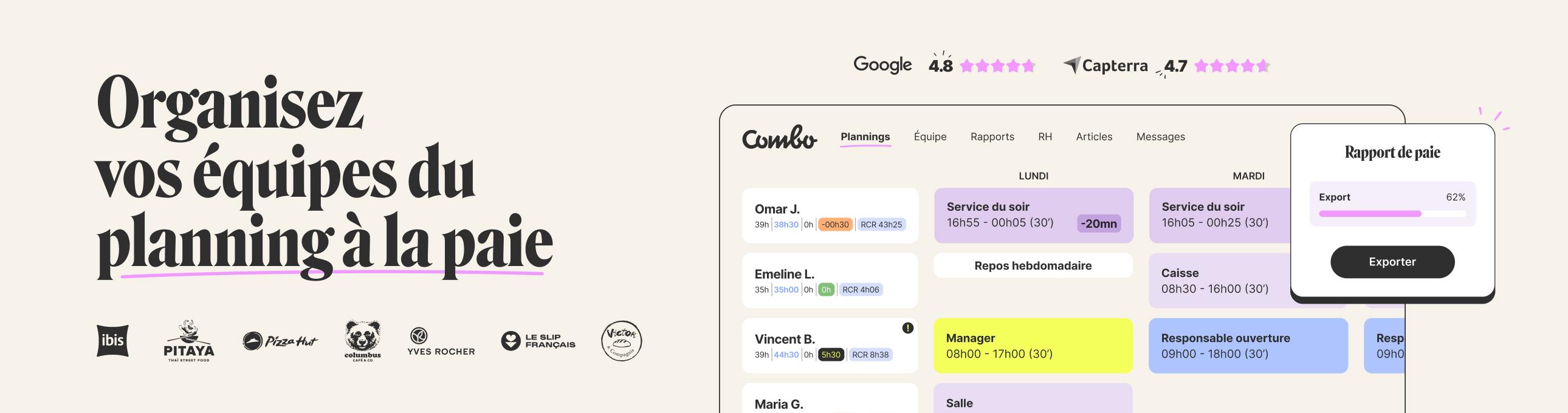 Avis Combo : Gestion du personnel terrain pour TPE/PME - Appvizer