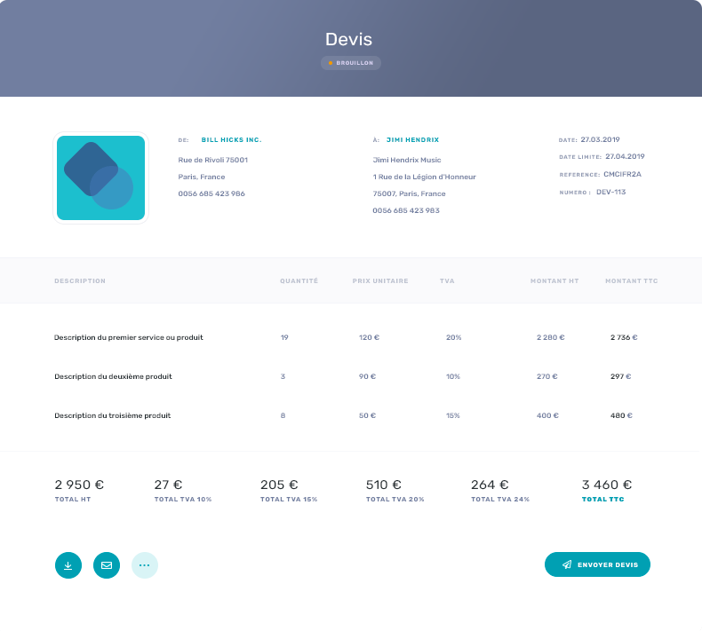 Silex - Gestion des devis