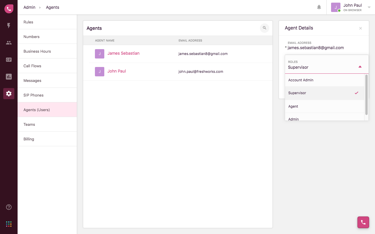 Freshdesk Contact Center - Role management on Freshcaller