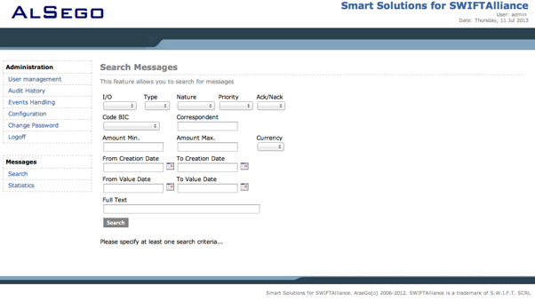 Triple-S - Search for financial messages