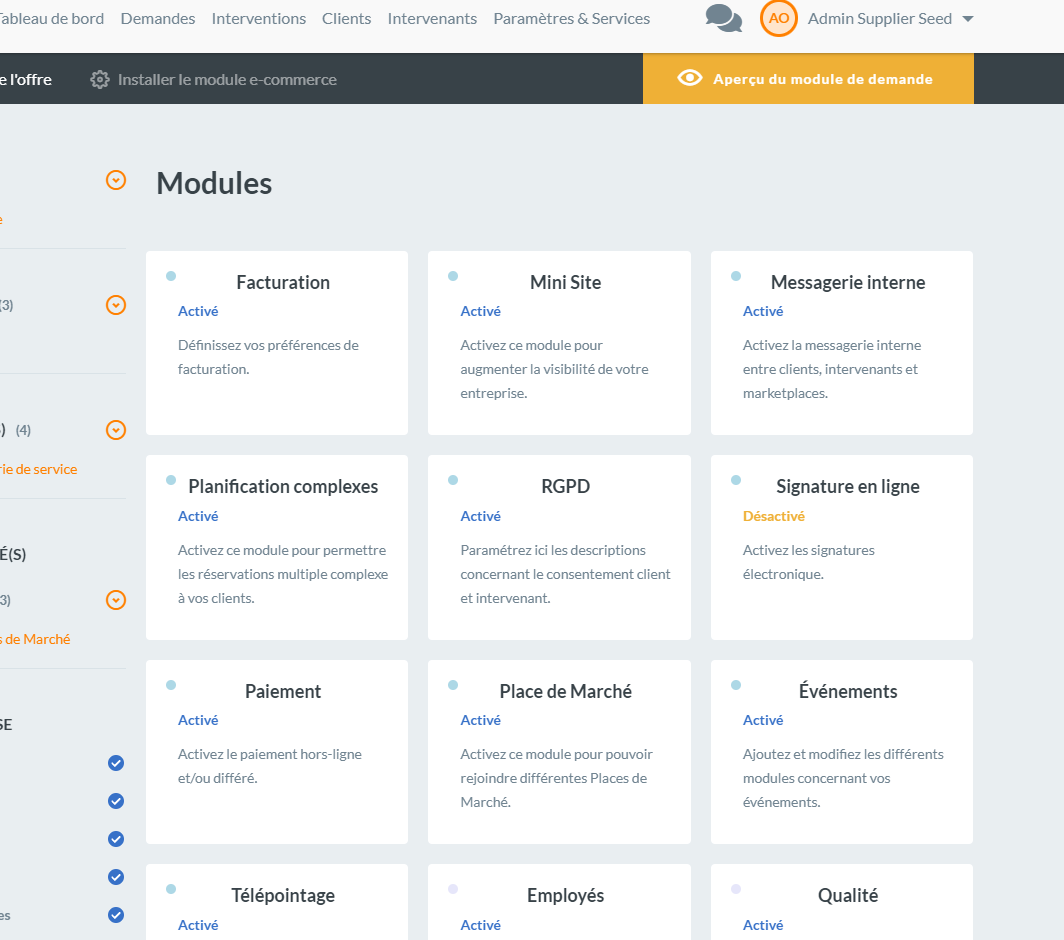 Ogustine Entreprise - Plus de 3 modules de gestion disponibles