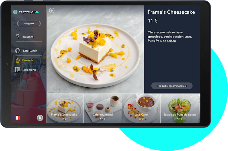 Tastycloud - Vue d'un produit sur la tablette