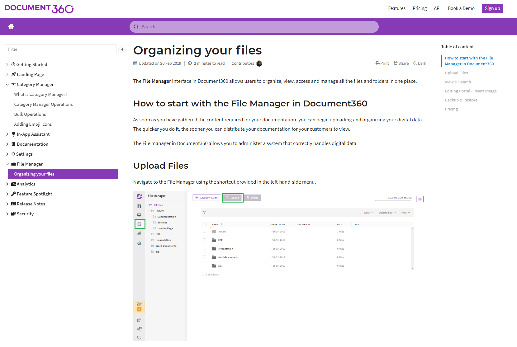 Document360 - With File manager you view, access and mange files.