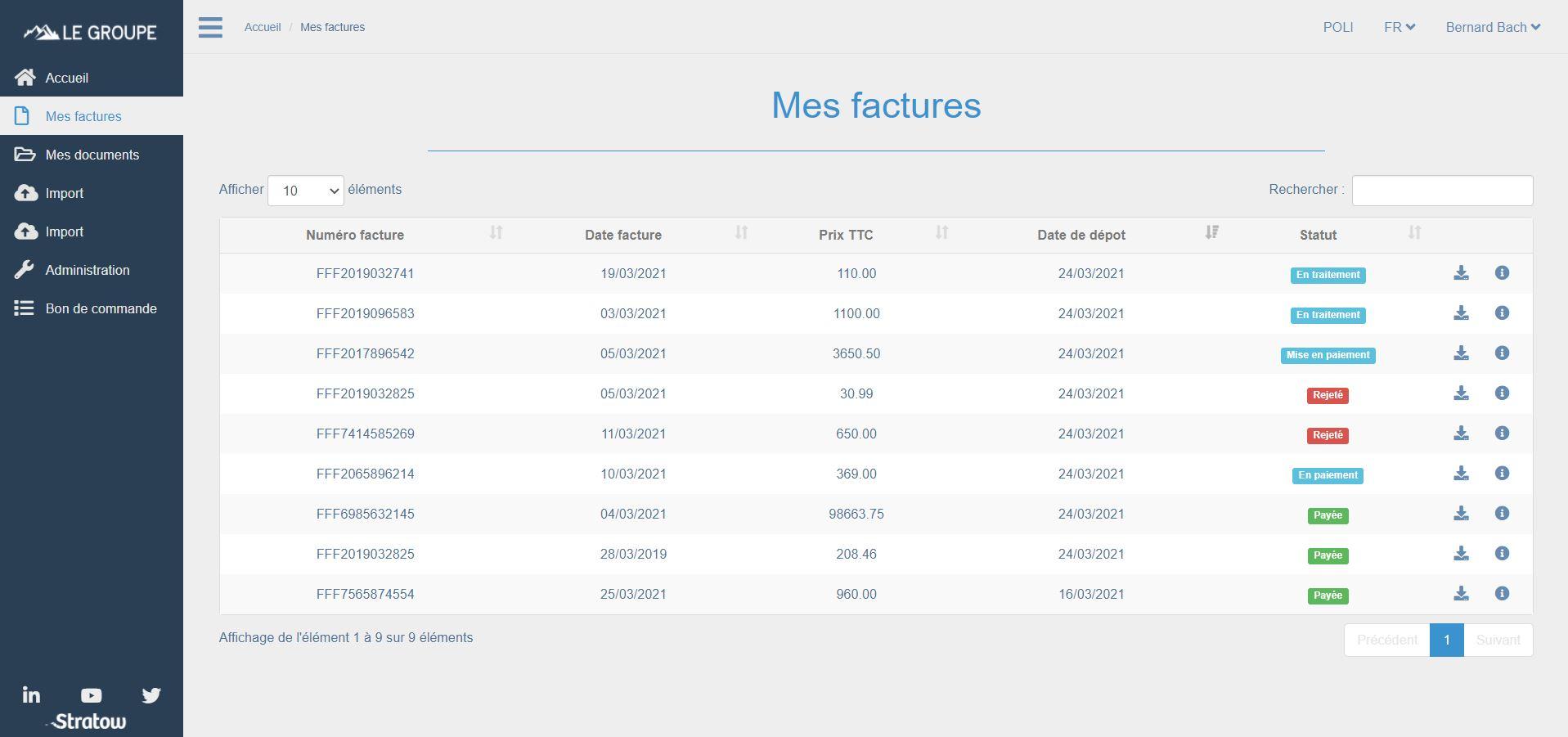 STRATOW Vos documents archivés - STRATOW-mes_factures_new_demo