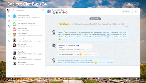 Bitrix24 Gestion de projet - Chat avec les utilisateurs extranet
