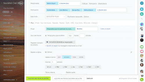 Bitrix24 Gestion de projet - Rôles dans les tâches