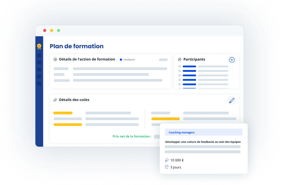 Empowill - Paramétrer en 3 clics des actions de formation, suivez les participants, leur avis et le budget