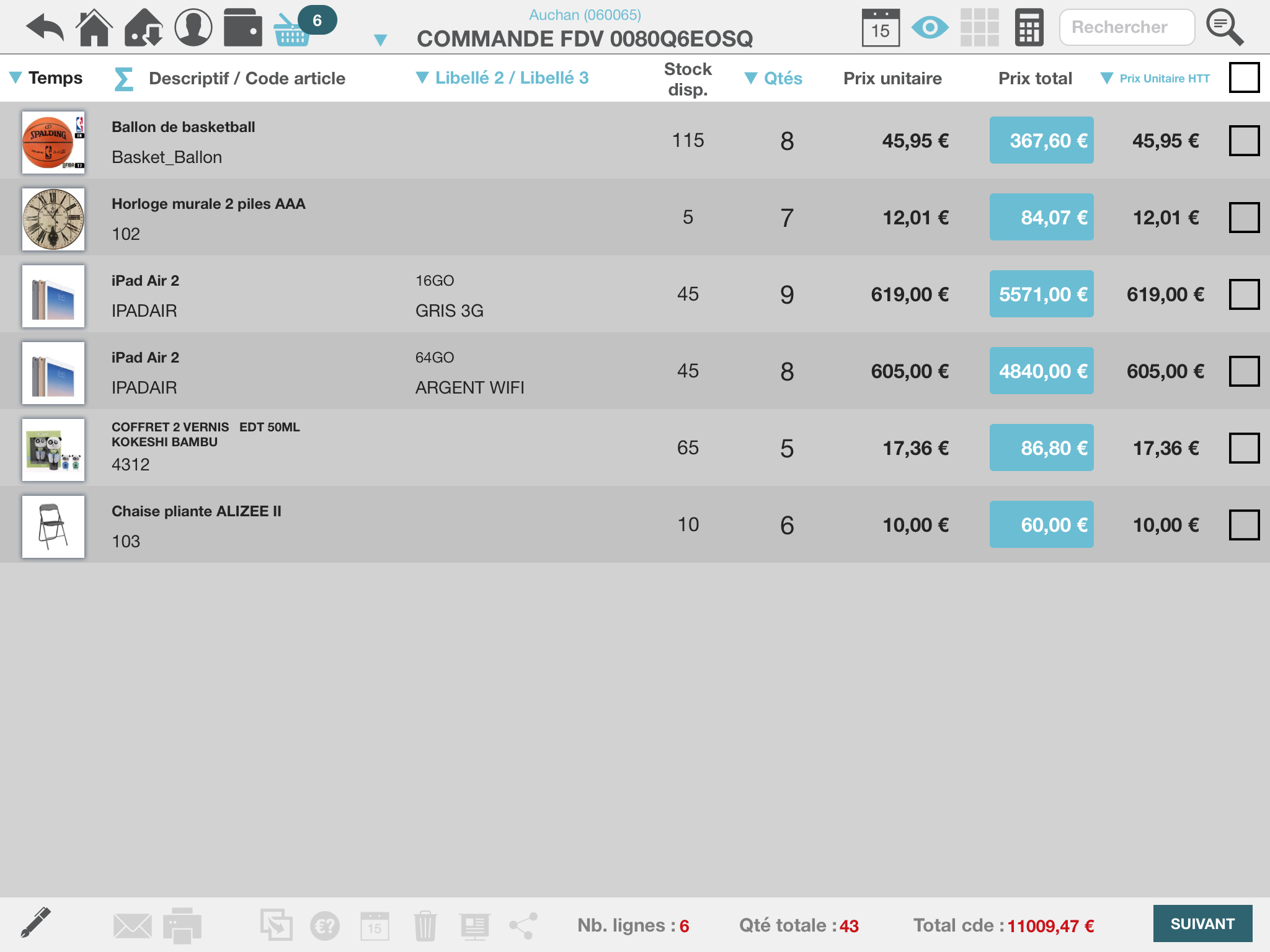 izOrder - izOrder - Document de vente en cours